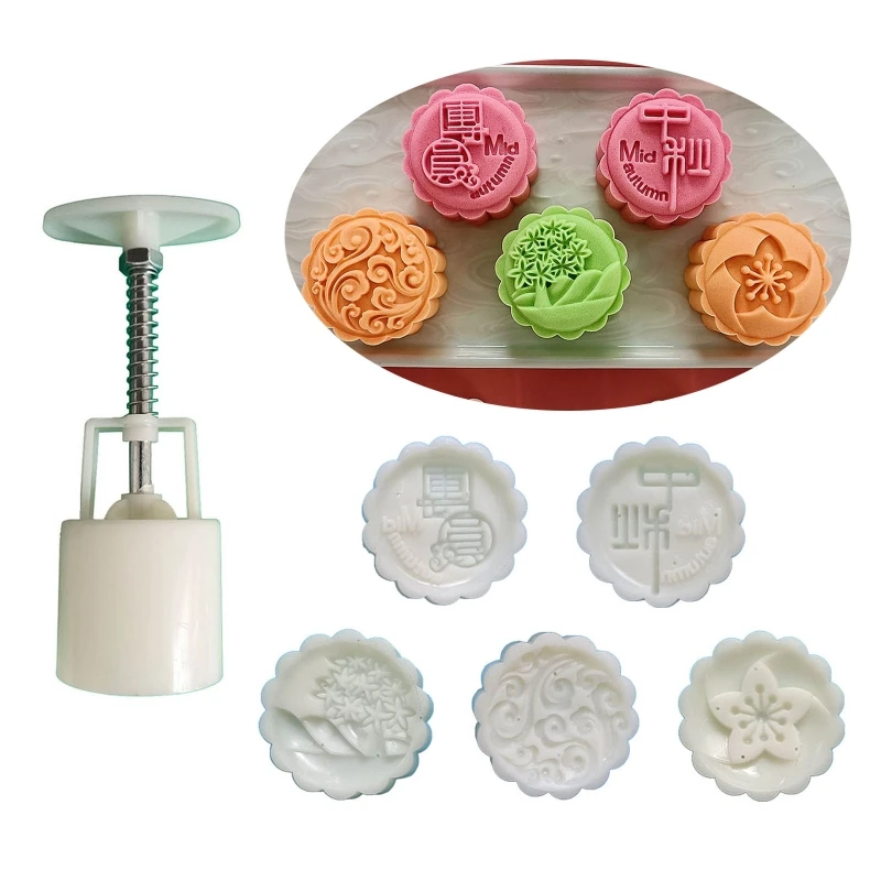 5Pcs 3D Flowers Stamps Moon Cake Decor Mould Barrel Round Mooncake Mold 50g Pastry Mooncakes Hand DIY Tool
5Pcs 3D Flowers Stamps Moon Cake Decor Mould Barrel Round Mooncake Mold 50g Pastry Mooncakes Hand DIY Tool