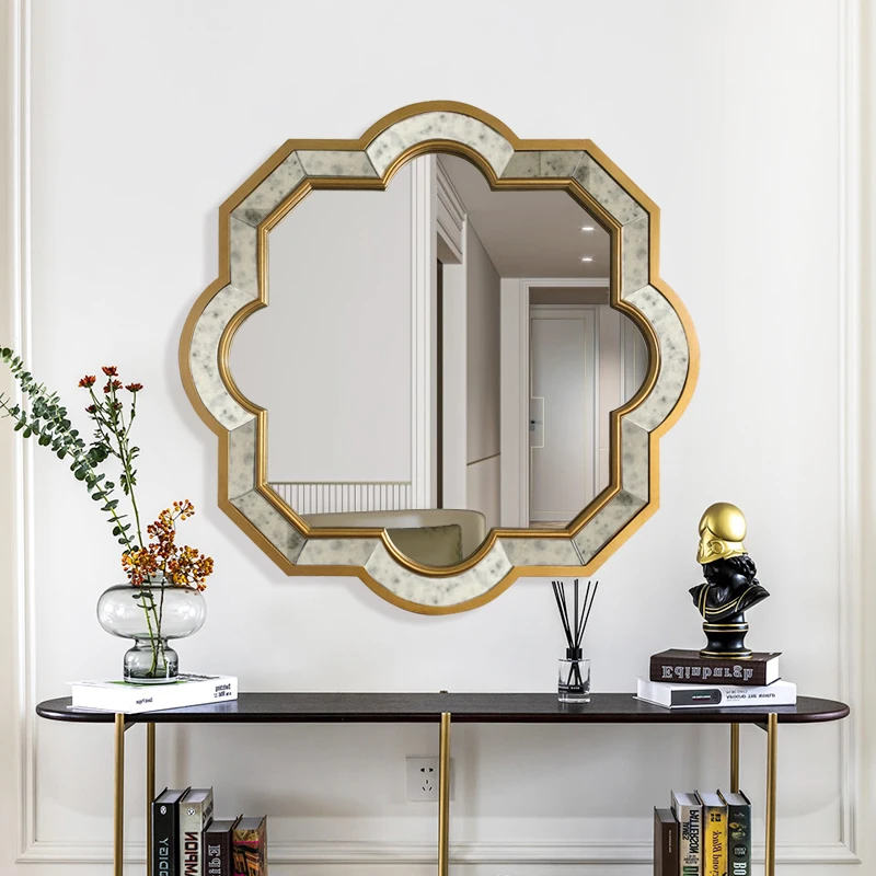 

Декоративное зеркало для душа и ванной комнаты, настенное большое зеркало неправильной формы для макияжа, декоративное украшение в эстетике, домашний дизайн комнаты YX50DM