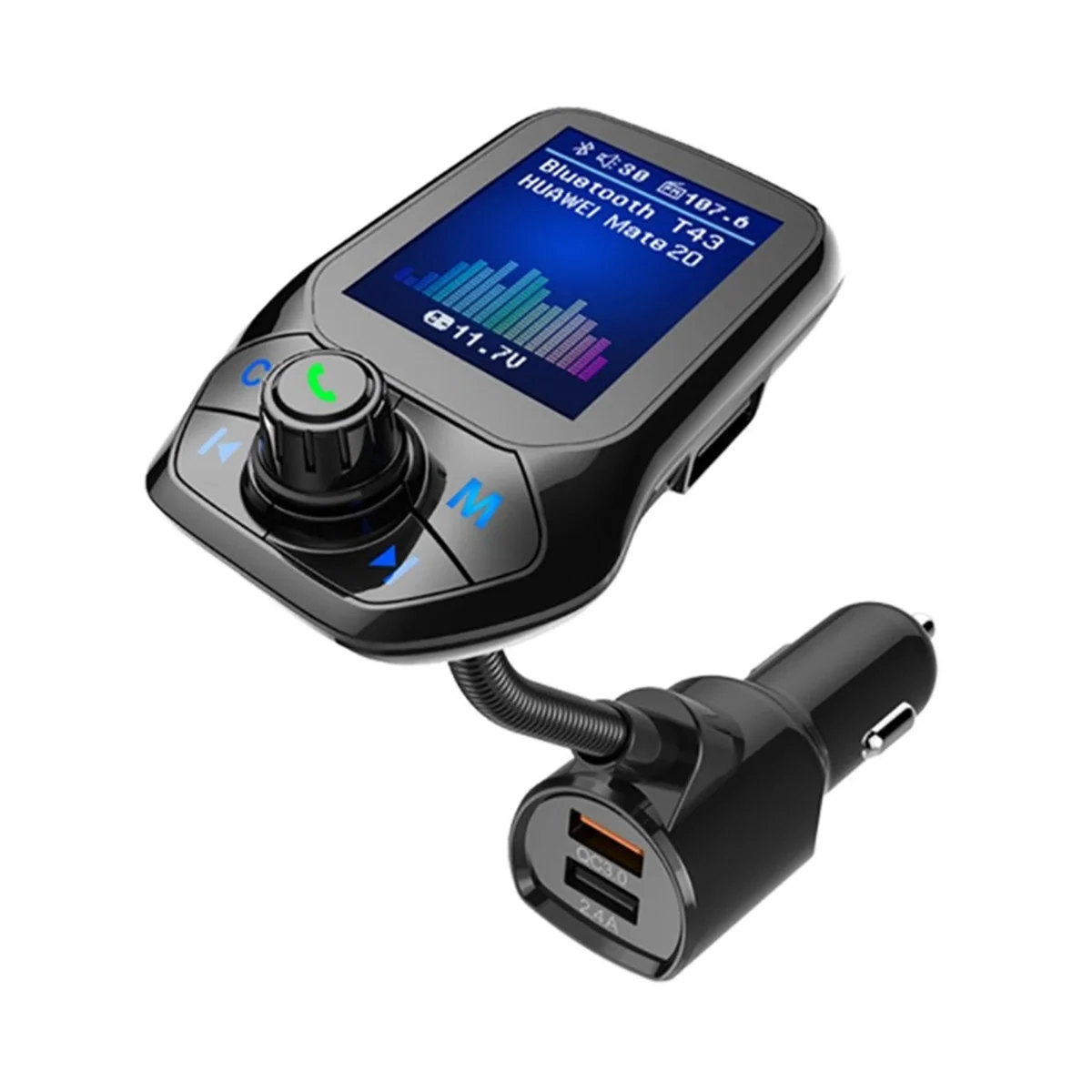 Bluetooth 5.0 FM Transmitter Car USB MP3 Player Wireless Handsfree Car Kit with QC3.0 Car Quick Charge 
Bluetooth 5.0 FM Transmitter Car USB MP3 Player Wireless Handsfree Car Kit with QC3.0 Car Quick Charge