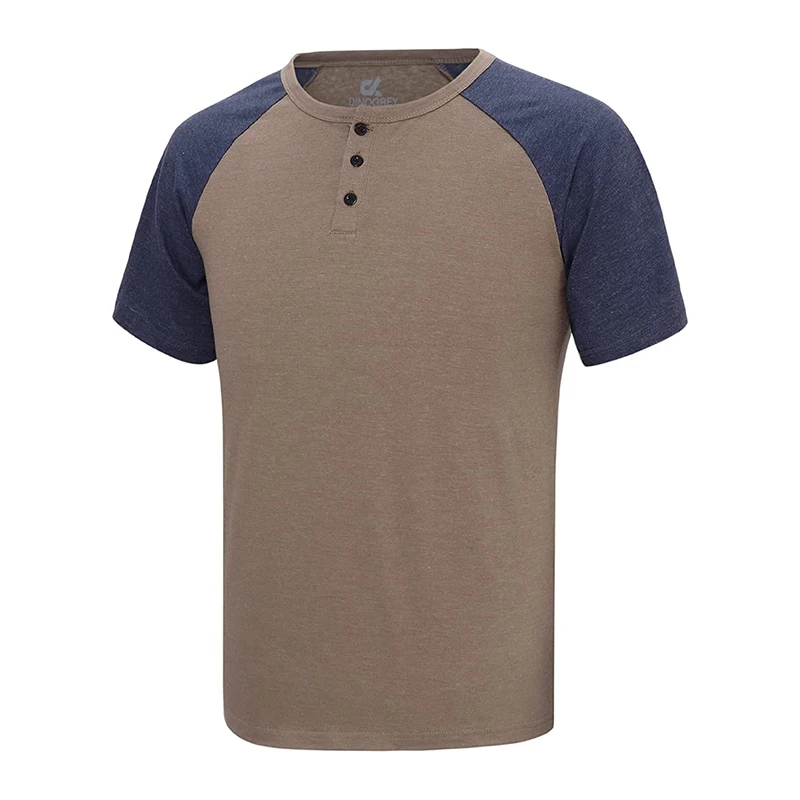 DINOGREY T shirt for Men Short Sleeve Cotton Henry Collar T-Shirts Casual Gym Colors Patchwork Buttons camiseta masculina
DINOGREY T shirt for Men Short Sleeve Cotton Henry Collar T-Shirts Casual Gym Colors Patchwork Buttons camiseta masculina
