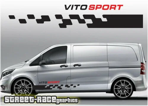 

For x2 Mercedes Vito racing stripes 020 decals vinyl graphics sport van