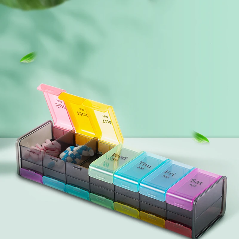 Travel Pill Box Holder Weekly Medicine Storage Organizer Pill Dispenser Container to Hold Vitamin Supplement Fish Oil Case
Travel Pill Box Holder Weekly Medicine Storage Organizer Pill Dispenser Container to Hold Vitamin Supplement Fish Oil Case