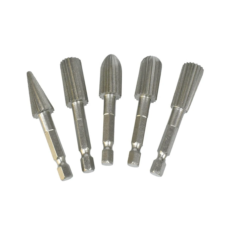 5Piece Hexagonal Handle Electric Grinding Head High-Speed Steel Woodworking Rotary File Titanium Plated Hardware Tool Set Silver
5Piece Hexagonal Handle Electric Grinding Head High-Speed Steel Woodworking Rotary File Titanium Plated Hardware Tool Set Silver