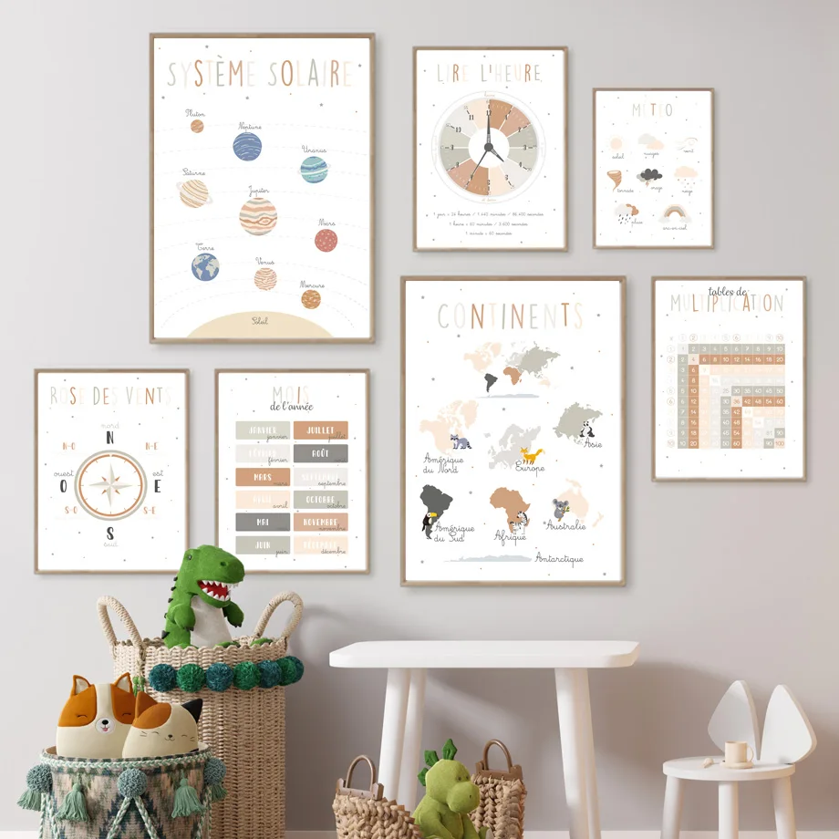 Beige Khaki French Educational Posters And Prints Solar System Number Wall Art Canvas Painting Wall Pictures For Kids Room Decor
Beige Khaki French Educational Posters And Prints Solar System Number Wall Art Canvas Painting Wall Pictures For Kids Room Decor