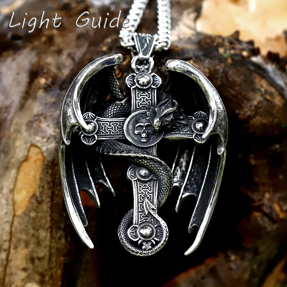 2022 Men's 316L stainless-steel Vintage Skull Cross Pendant Dragon Pendant Chain Necklace punk Gothic for gift free shipping
2022 Men's 316L stainless-steel Vintage Skull Cross Pendant Dragon Pendant Chain Necklace punk Gothic for gift free shipping