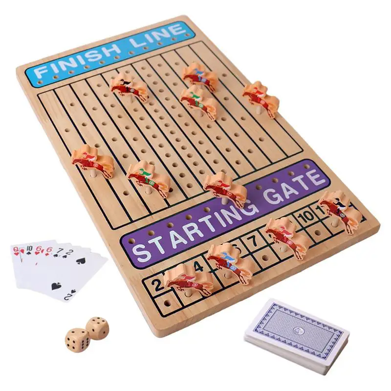 Horse Racing Wooden Board Game Challenge Toy Party Games Kids Family Logical Thinking Chess Dice Interaction Brain Teaser Toys
Horse Racing Wooden Board Game Challenge Toy Party Games Kids Family Logical Thinking Chess Dice Interaction Brain Teaser Toys