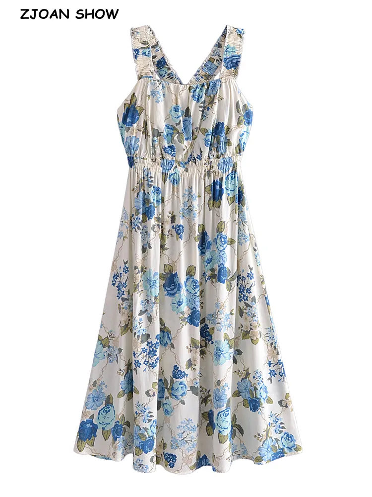 Женское богемное платье с открытой спиной, белое или синее платье в стиле бохо с цветочным принтом, праздничные пляжные платья на бретелях с... 
Женское богемное платье с открытой спиной, белое или синее платье в стиле бохо с цветочным принтом, праздничные пляжные платья на бретелях с...