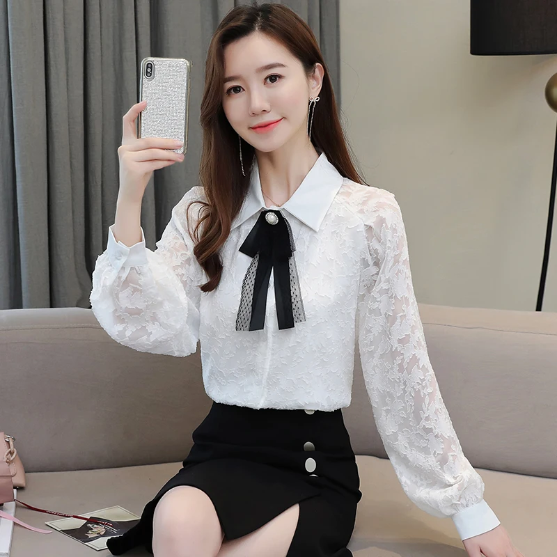 Chiffon Loose Women's Shirt New Fashion Solid Bow Tie Blouse Summer Casual Long Sleeve Top
Chiffon Loose Women's Shirt New Fashion Solid Bow Tie Blouse Summer Casual Long Sleeve Top