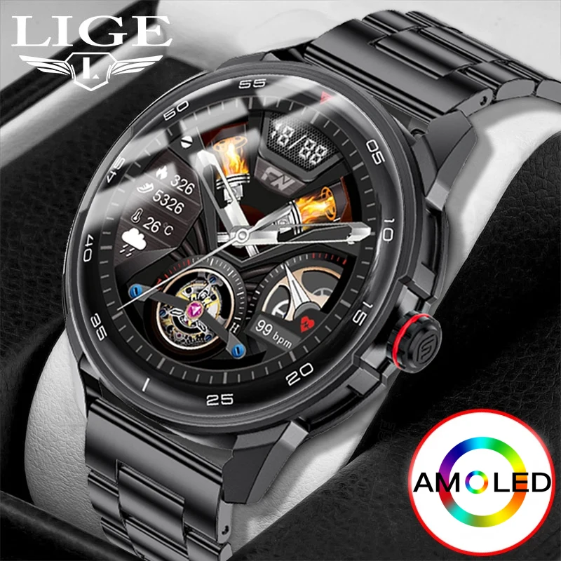 LIGE AMOLED 360*360 HD Screen Smart Watch Men New Always Display Time Fitness Bracelet Waterproof Smartwatch Men For Android IOS
LIGE AMOLED 360*360 HD Screen Smart Watch Men New Always Display Time Fitness Bracelet Waterproof Smartwatch Men For Android IOS