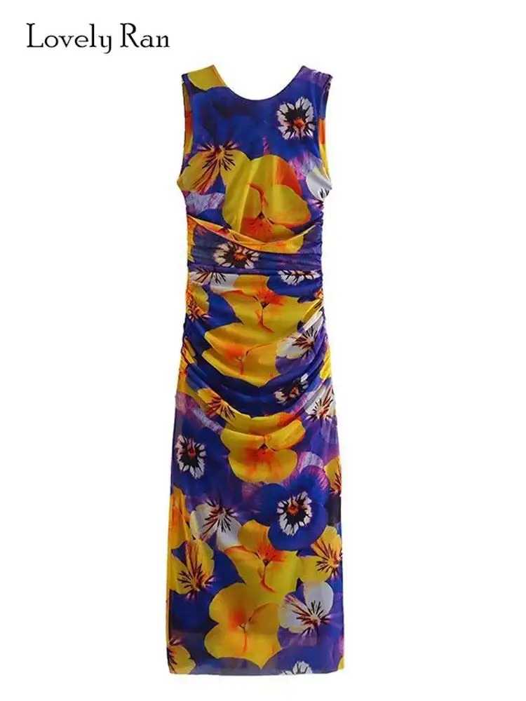 Women's Elegant O-neck Printed Sleeveless Dress Fashion Mesh Slim Long Dresses 2023 Summer Female Party Club Evening Robes
Women's Elegant O-neck Printed Sleeveless Dress Fashion Mesh Slim Long Dresses 2023 Summer Female Party Club Evening Robes