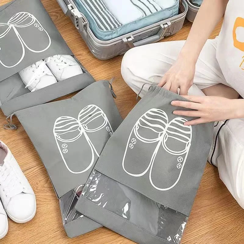 5pcs Portable Shoes Storage Bag Dustproof Shoes Organizer Waterproof Pocket Non-woven Travel Bag Clothing Classified Hanging Bag
5pcs Portable Shoes Storage Bag Dustproof Shoes Organizer Waterproof Pocket Non-woven Travel Bag Clothing Classified Hanging Bag