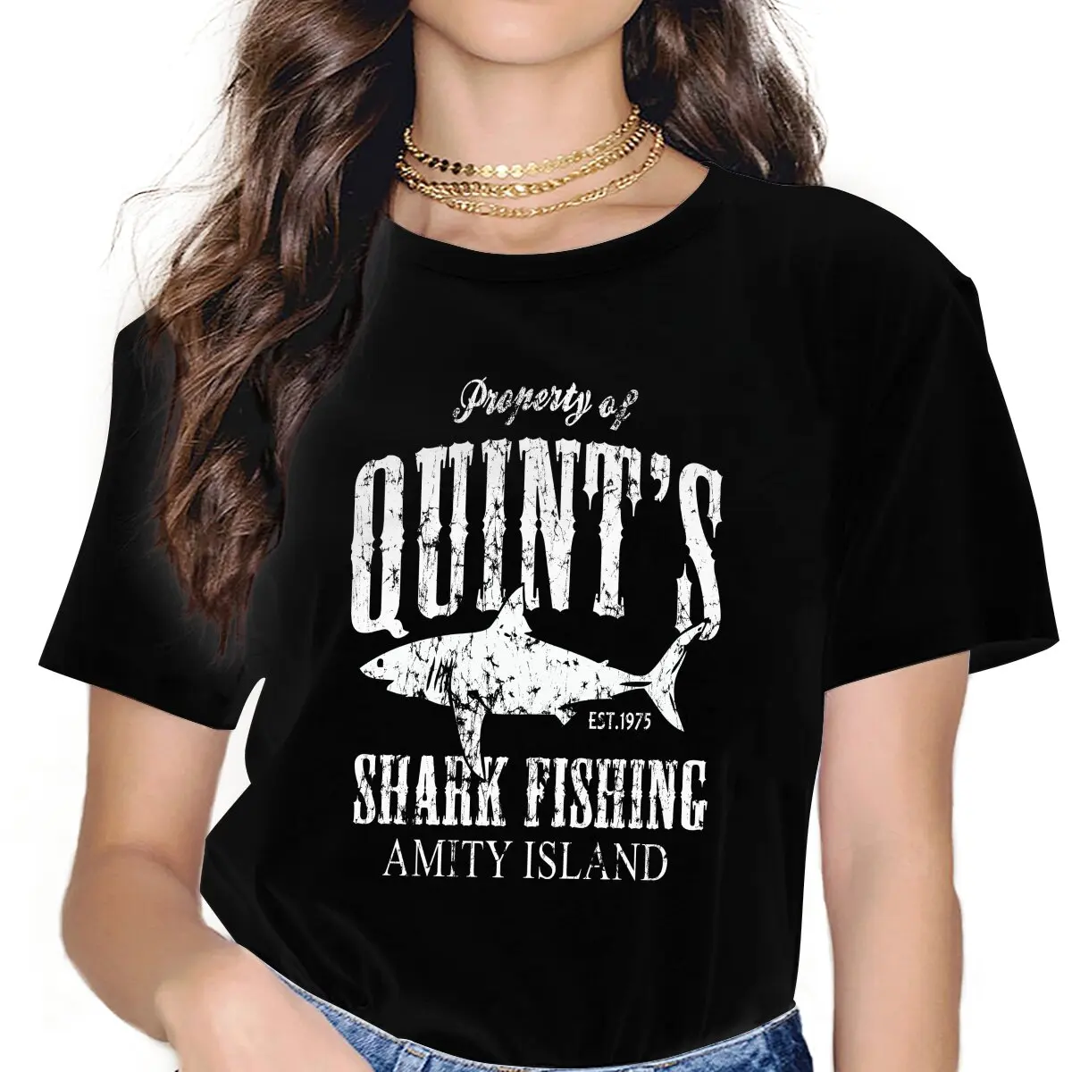 Animal One Hundred Fish Quints Shark Fishing Amity Island Tshirt Homme Women's Clothes Unisex Polyester Blusas T Shirt For Women
Animal One Hundred Fish Quints Shark Fishing Amity Island Tshirt Homme Women's Clothes Unisex Polyester Blusas T Shirt For Women