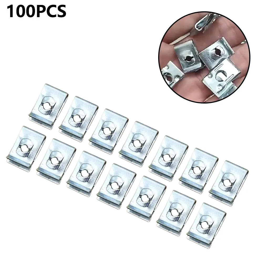 100x Fastener Clips Metal Iron U-Type Clips For Car Bumper Fender Trim Panel Fastener Silver For M4, M5 Screws
100x Fastener Clips Metal Iron U-Type Clips For Car Bumper Fender Trim Panel Fastener Silver For M4, M5 Screws