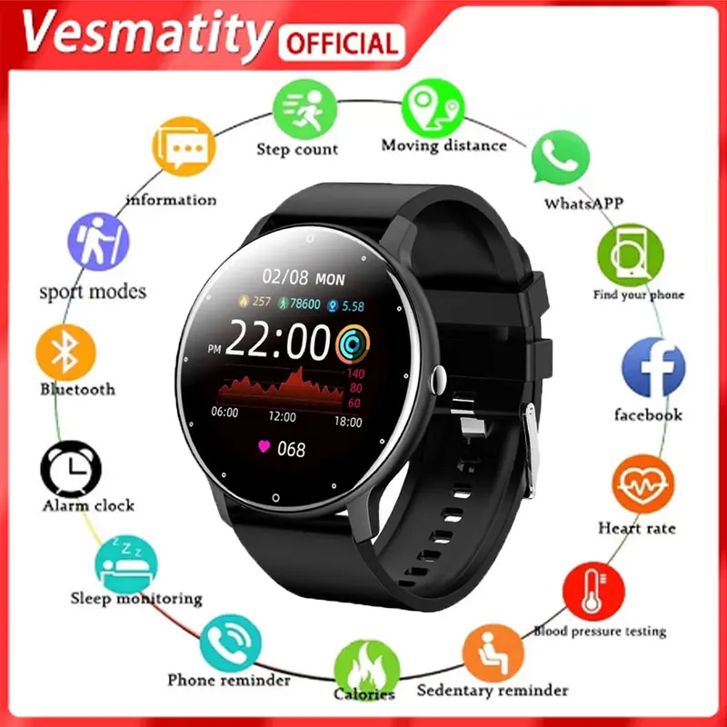 Vesmatity Smart Watch Men Women Sports Watch Blood Pressure Sleep Monitoring Fitness Tracker Android Ios Pedometer Smartwatch 
Vesmatity Smart Watch Men Women Sports Watch Blood Pressure Sleep Monitoring Fitness Tracker Android Ios Pedometer Smartwatch