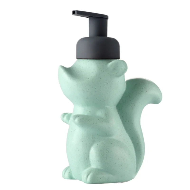 

Squirrel Lotion Bottle Bathroom Products Ceramics Soap Dispenser Handwashing Fluid Dispenser Bathroom Green