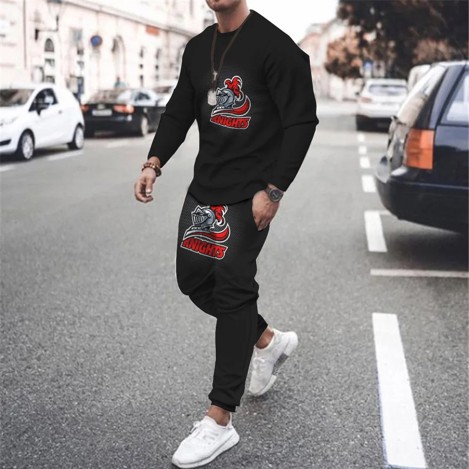 Men's sports suit T-shirt + trousers workout clothes 2-piece set 3D plant leaf solid color printing long-sleeved sportswear
Men's sports suit T-shirt + trousers workout clothes 2-piece set 3D plant leaf solid color printing long-sleeved sportswear