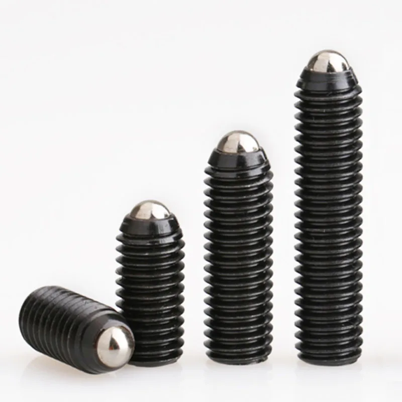 

10Pcs M4 M5 M6 M8 M10 M12 Black Slotted Wave Bead Screw 12.9 Positioning Steel Ball Tight Spring Column Plunger L=10-20mm