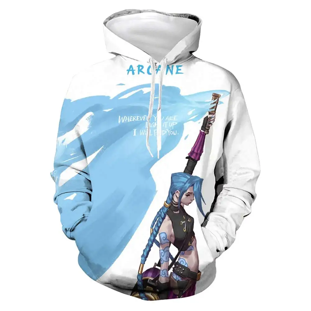 Arcane LoL Jinx Cosplay Hoodie Jinx 3D Printed Hooded Sweatshirt Men Women Casual Streetwear Pullover
Arcane LoL Jinx Cosplay Hoodie Jinx 3D Printed Hooded Sweatshirt Men Women Casual Streetwear Pullover