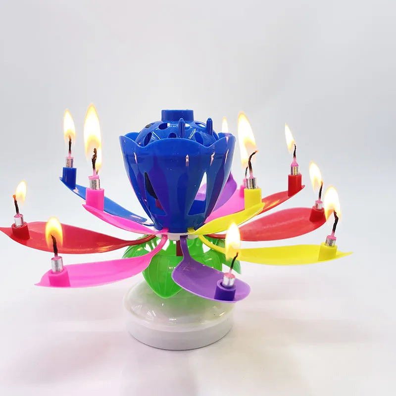 Innovative Party Cake Candle Musical Rotating Lotus Flower Candle Light Happy Birthday DIY Cake Decoration Wedding Party Gifts
Innovative Party Cake Candle Musical Rotating Lotus Flower Candle Light Happy Birthday DIY Cake Decoration Wedding Party Gifts