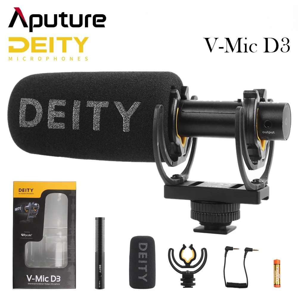 Суперкардиоидный направленный микрофон Deity V-Mic D3 для видеостудии, внеосевой микрофон с низким уровнем искажения для DSLR-видеокамеры
Суперкардиоидный направленный микрофон Deity V-Mic D3 для видеостудии, внеосевой микрофон с низким уровнем искажения для DSLR-видеокамеры