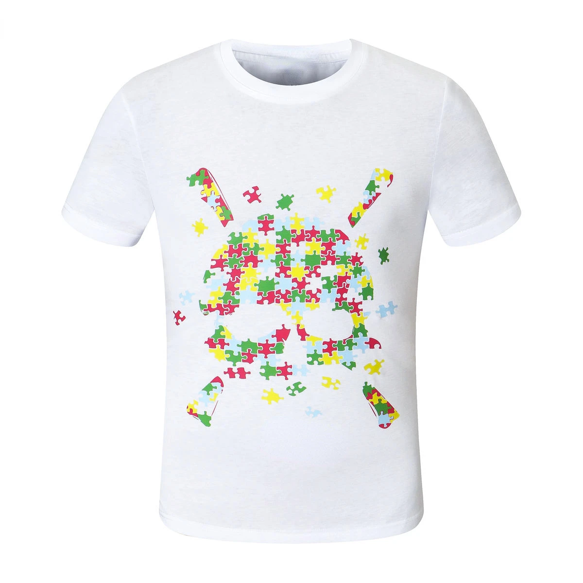 2022 short sleeve t-shirt men's creative skull puzzle print European and American trend pure cotton summer
2022 short sleeve t-shirt men's creative skull puzzle print European and American trend pure cotton summer
