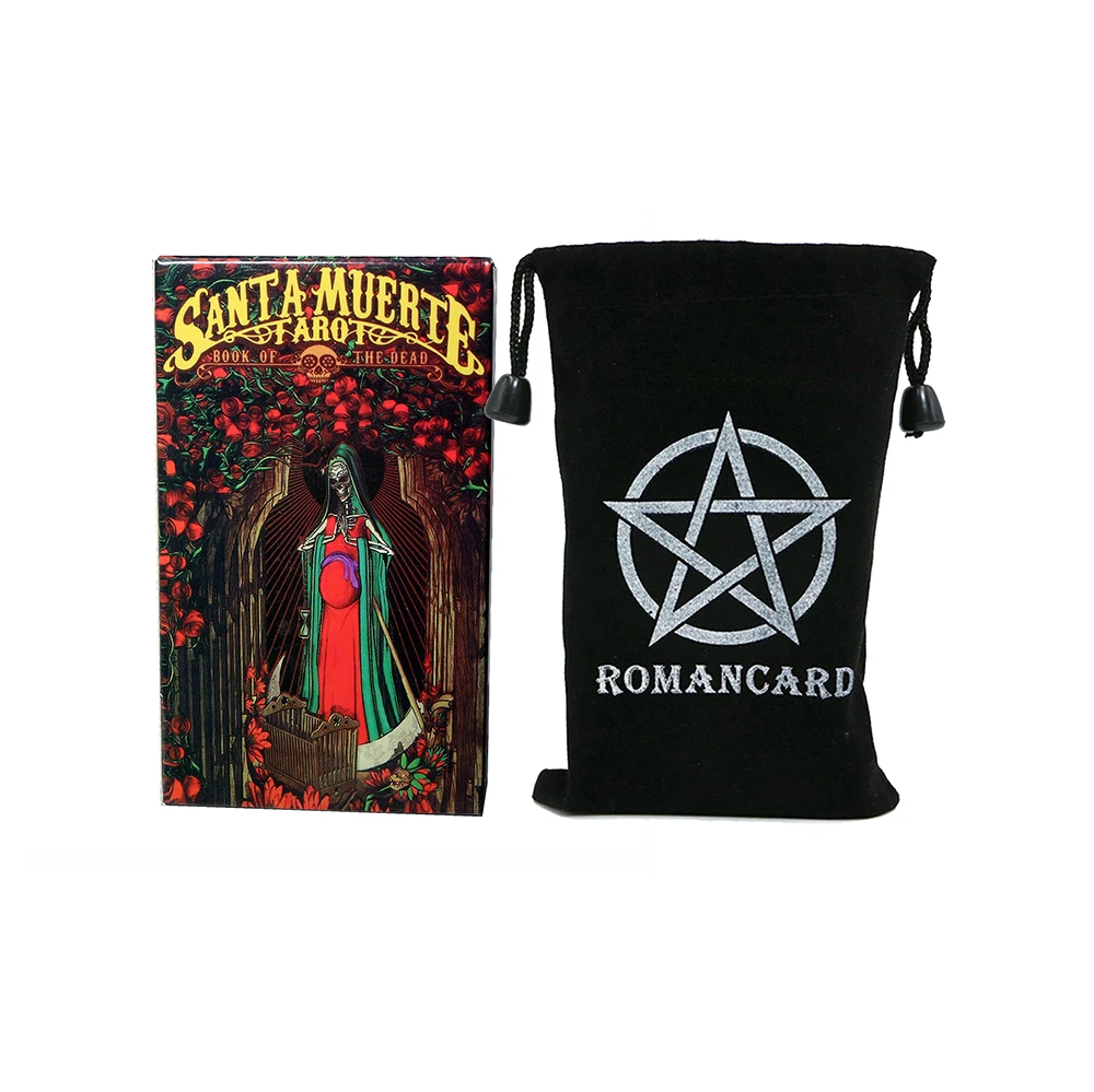 Santa Muerte Spanish Tarot Cards Deck English Spanish French Italian German Divination Tools Card Book PDF Guidebook With Bag
Santa Muerte Spanish Tarot Cards Deck English Spanish French Italian German Divination Tools Card Book PDF Guidebook With Bag
