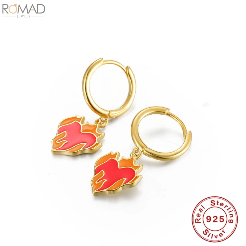 ROMAD 100% 925 Sterling Silver Fashion Flame Love Ladies Pendant Hoop Earrings For Women Girls Birthday Party Gift Fine Jewelry
ROMAD 100% 925 Sterling Silver Fashion Flame Love Ladies Pendant Hoop Earrings For Women Girls Birthday Party Gift Fine Jewelry