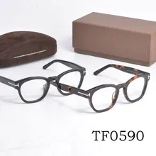 Vintage Optical Eyeglasses Frames Men Women Acetate Reading Myopia Prescription Glasses Frame Male TF0590 Plain Glass Spectacles