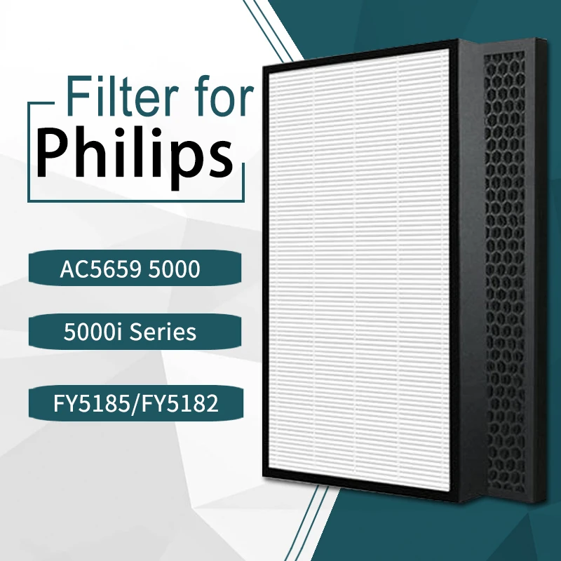 Purifier Hepa filter FY5185 and Activated carbon filter FY5182/30 For Philips AC5659 5000 and 5000i Series
Purifier Hepa filter FY5185 and Activated carbon filter FY5182/30 For Philips AC5659 5000 and 5000i Series