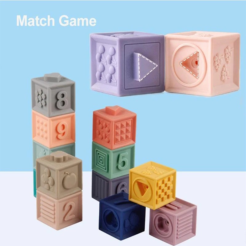 Montessori Silicone Building Blocks for Baby Girl 0 12 Months Soft Cubes for Kids 1 Year Old Educational Stacking Block Teethers
Montessori Silicone Building Blocks for Baby Girl 0 12 Months Soft Cubes for Kids 1 Year Old Educational Stacking Block Teethers