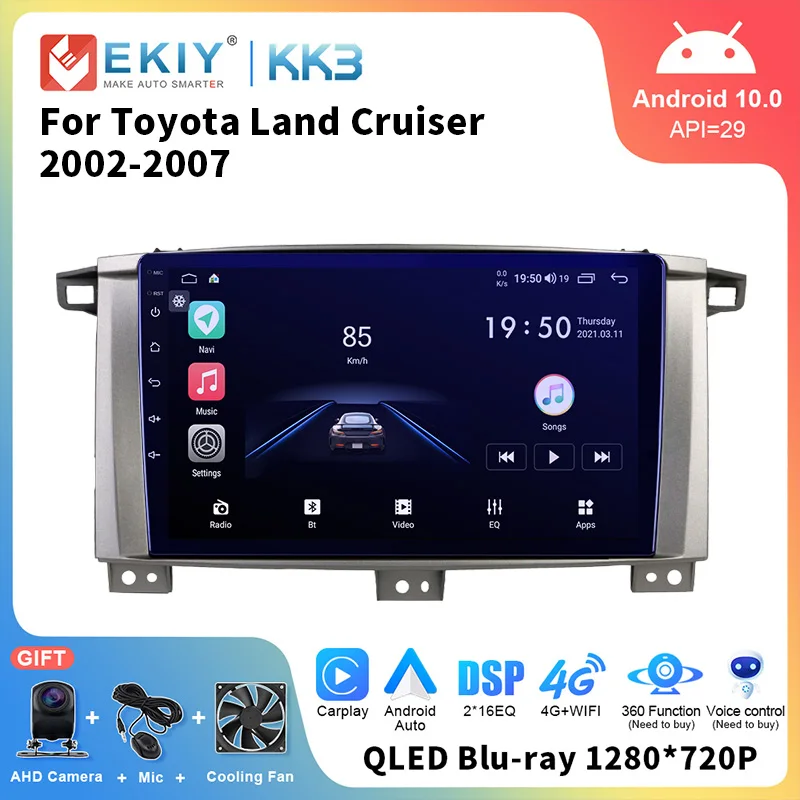 EKIY KK3 Автомагнитола для Toyota Land Cruiser LC 100 2002-2007 Android стерео Мультимедиа GPS Navi DSP Carplay Авторадио головное устройство
EKIY KK3 Автомагнитола для Toyota Land Cruiser LC 100 2002-2007 Android стерео Мультимедиа GPS Navi DSP Carplay Авторадио головное устройство