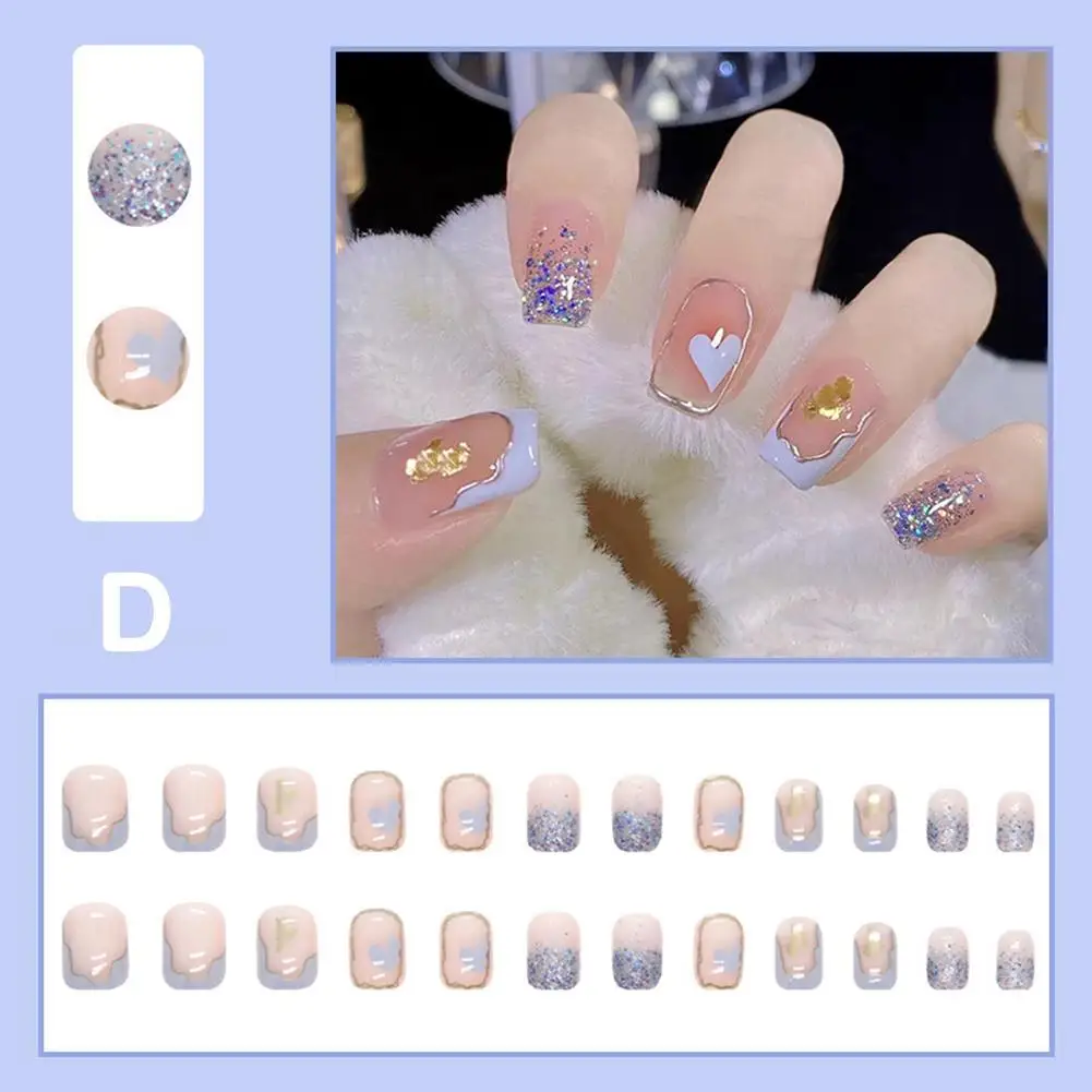 24PCS Press On Nails Korean Gradient Blue False Nail Girls French Style Save Time Short Press On Nail Acrylic Nail Stickers
24PCS Press On Nails Korean Gradient Blue False Nail Girls French Style Save Time Short Press On Nail Acrylic Nail Stickers