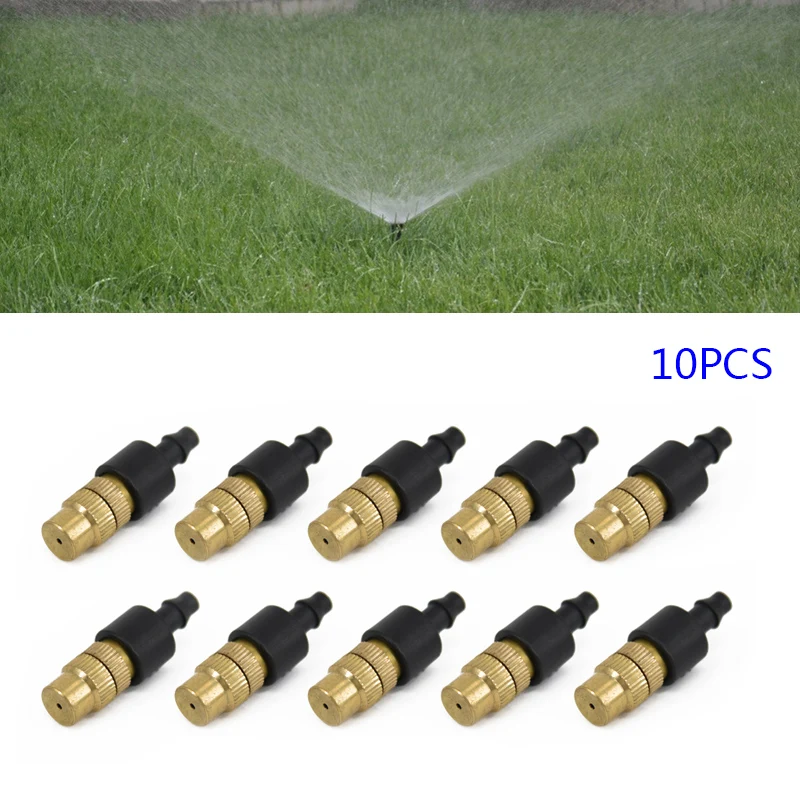 10pcs/set Misting Nozzles Adjustable Brass Spray Misting Nozzle 6.5mm Diameter For 4/7 Hose Garden Sprinklers Irrigation Fitting
10pcs/set Misting Nozzles Adjustable Brass Spray Misting Nozzle 6.5mm Diameter For 4/7 Hose Garden Sprinklers Irrigation Fitting