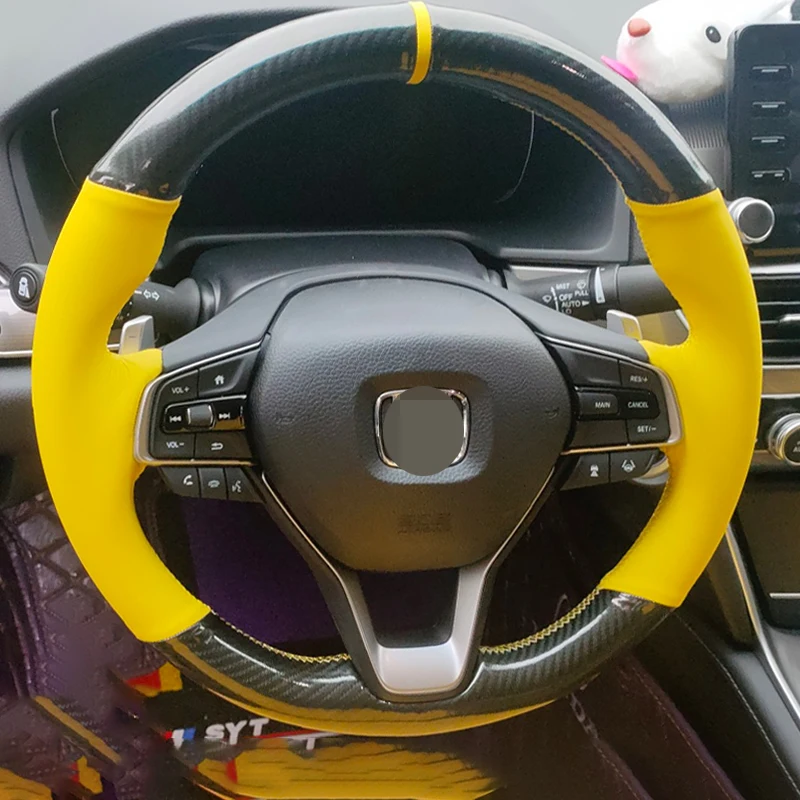 Для Honda Accord 10 2018 2019 Insight 2019 DIY ручной работы из черного углеродного волокна желтый кожаный чехол рулевого колеса автомобиля
Для Honda Accord 10 2018 2019 Insight 2019 DIY ручной работы из черного углеродного волокна желтый кожаный чехол рулевого колеса автомобиля