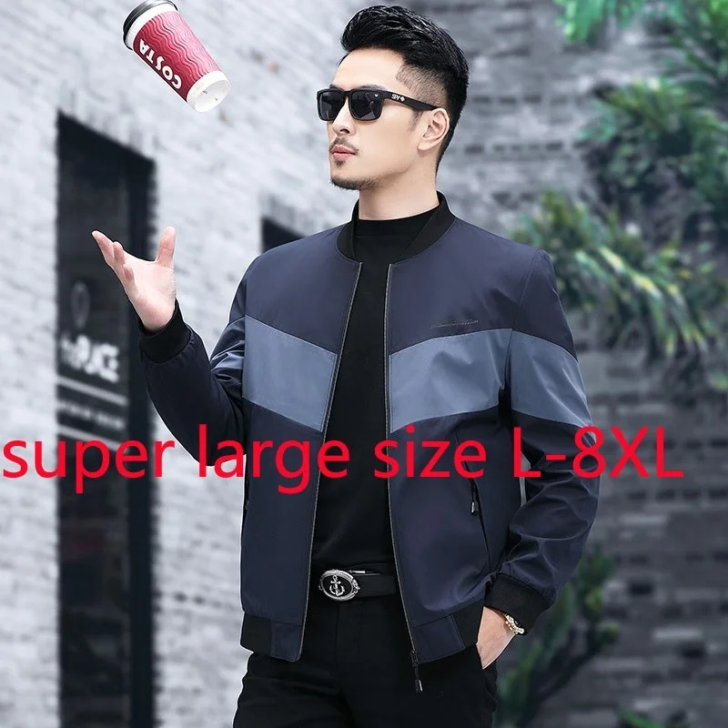 New Super Large Spring Men Fashion Casual Baseball Collar Coat Mandarin Collar Patchwork Jackets Coats Plus Size L-6XL 7XL 8XL
New Super Large Spring Men Fashion Casual Baseball Collar Coat Mandarin Collar Patchwork Jackets Coats Plus Size L-6XL 7XL 8XL