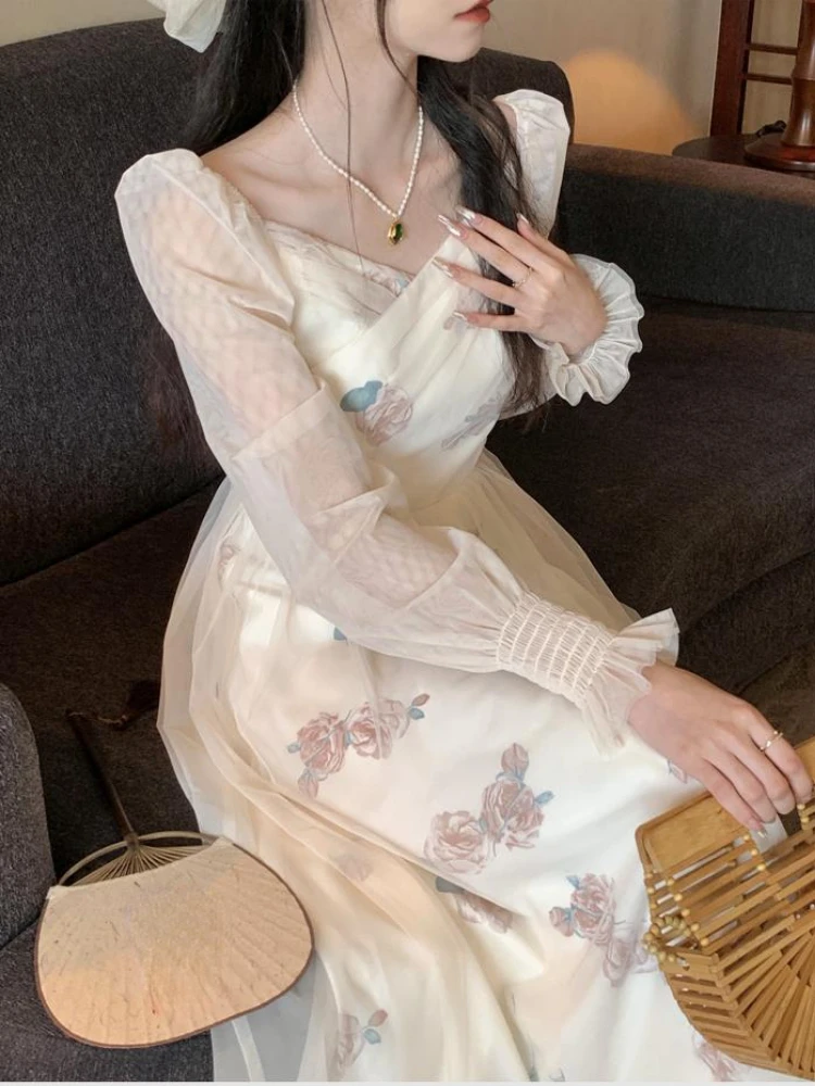 Autumn Lace Floral Print Dress Women Casual Fairy Party Midi Dress Female Korean Fashion Patchwork Vintage Chic Dress 2022 New
Autumn Lace Floral Print Dress Women Casual Fairy Party Midi Dress Female Korean Fashion Patchwork Vintage Chic Dress 2022 New