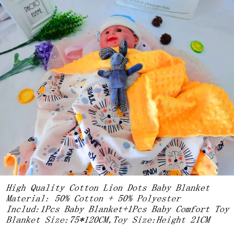 Newborn Baby Blankets Cotton Double Layer Thermal Lion Fox Bean Blankets Toys Suits Infant Boys Girls Bedding Quilts 75*120CM
Newborn Baby Blankets Cotton Double Layer Thermal Lion Fox Bean Blankets Toys Suits Infant Boys Girls Bedding Quilts 75*120CM