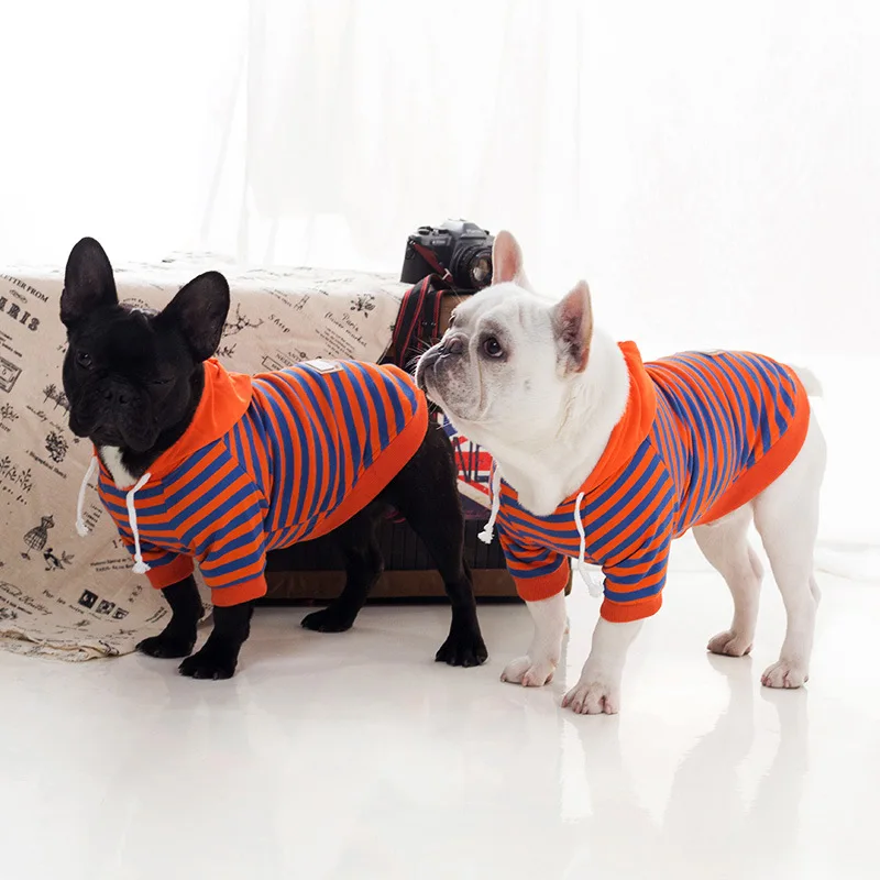 Cotton Spring Dog Clothes for Small Dogs French Bulldog Striped Hoodies for Yorkies Chihuahua Coat Sweater Pug Costume S-4XL
Cotton Spring Dog Clothes for Small Dogs French Bulldog Striped Hoodies for Yorkies Chihuahua Coat Sweater Pug Costume S-4XL