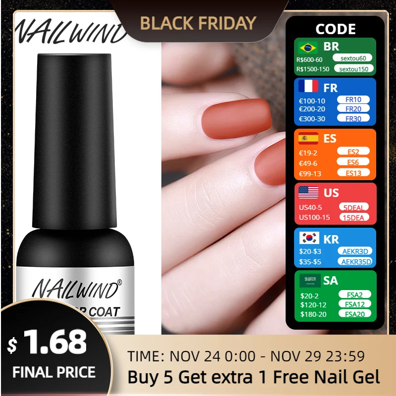 Гель-лак для маникюра Nailwind, матовое верхнее покрытие для ногтей, для рисования, нейл-арта, необходимо отверждать УФ светодиодный лампой, гел...
Гель-лак для маникюра Nailwind, матовое верхнее покрытие для ногтей, для рисования, нейл-арта, необходимо отверждать УФ светодиодный лампой, гел...