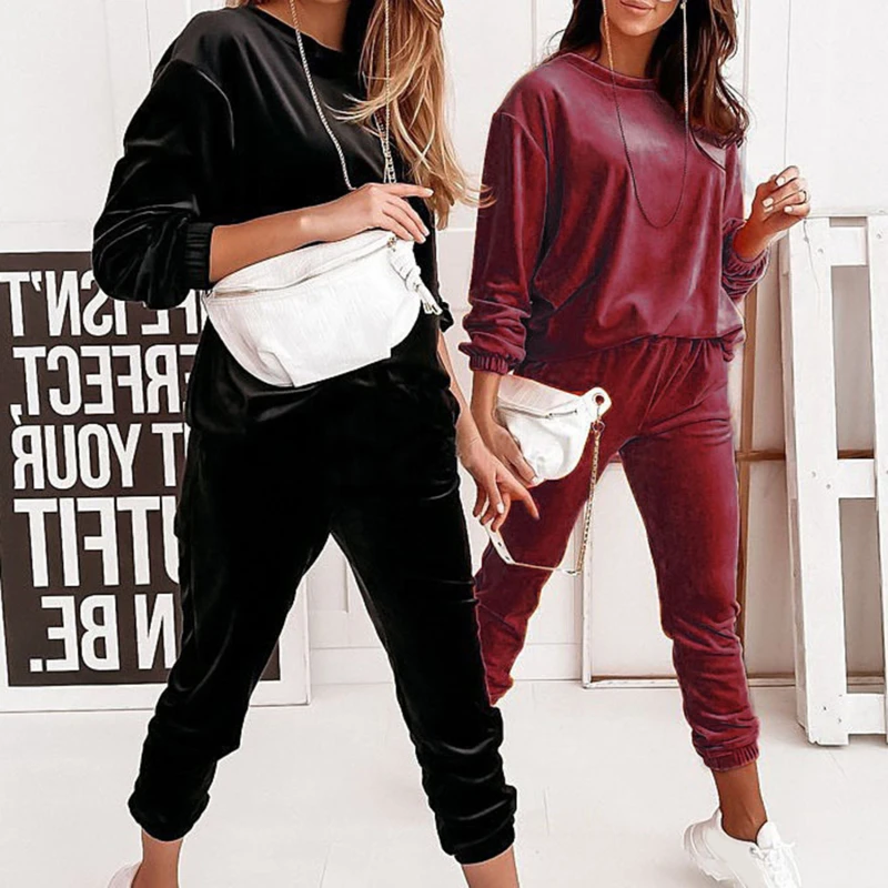 2022 Women Solid O-Neck Long Sleeve Full Pant Homewear Suits Spring Autumn Velvet Casual Pocket Ladies Sets Loose Loungewear
2022 Women Solid O-Neck Long Sleeve Full Pant Homewear Suits Spring Autumn Velvet Casual Pocket Ladies Sets Loose Loungewear