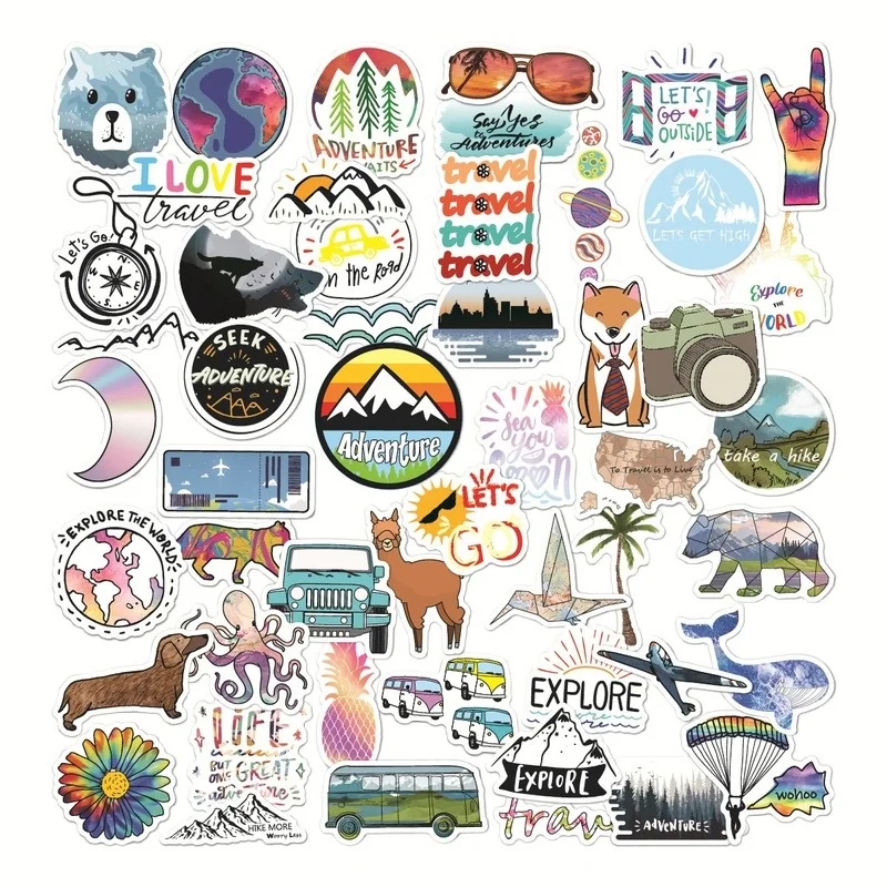 

2Set =100PCS Graffiti Stickers Popular Elements Outdoor Travel Small Fresh Suitcase Stickers Waterproof