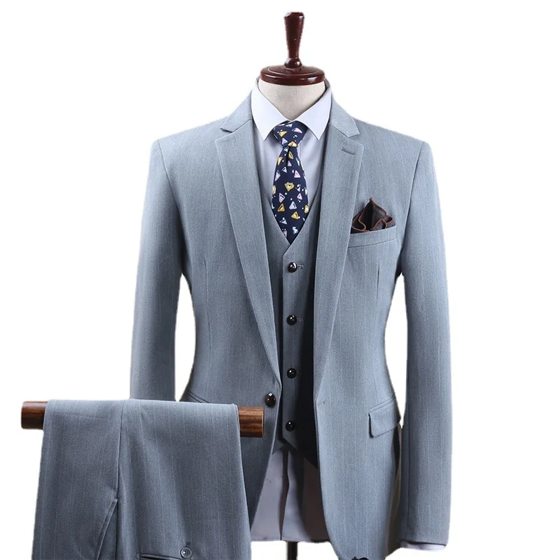 Striped Plus-size Men's Business Casual Three-piece Suit Tailored Best Man Groom Wedding Fashion Dress Man
Striped Plus-size Men's Business Casual Three-piece Suit Tailored Best Man Groom Wedding Fashion Dress Man
