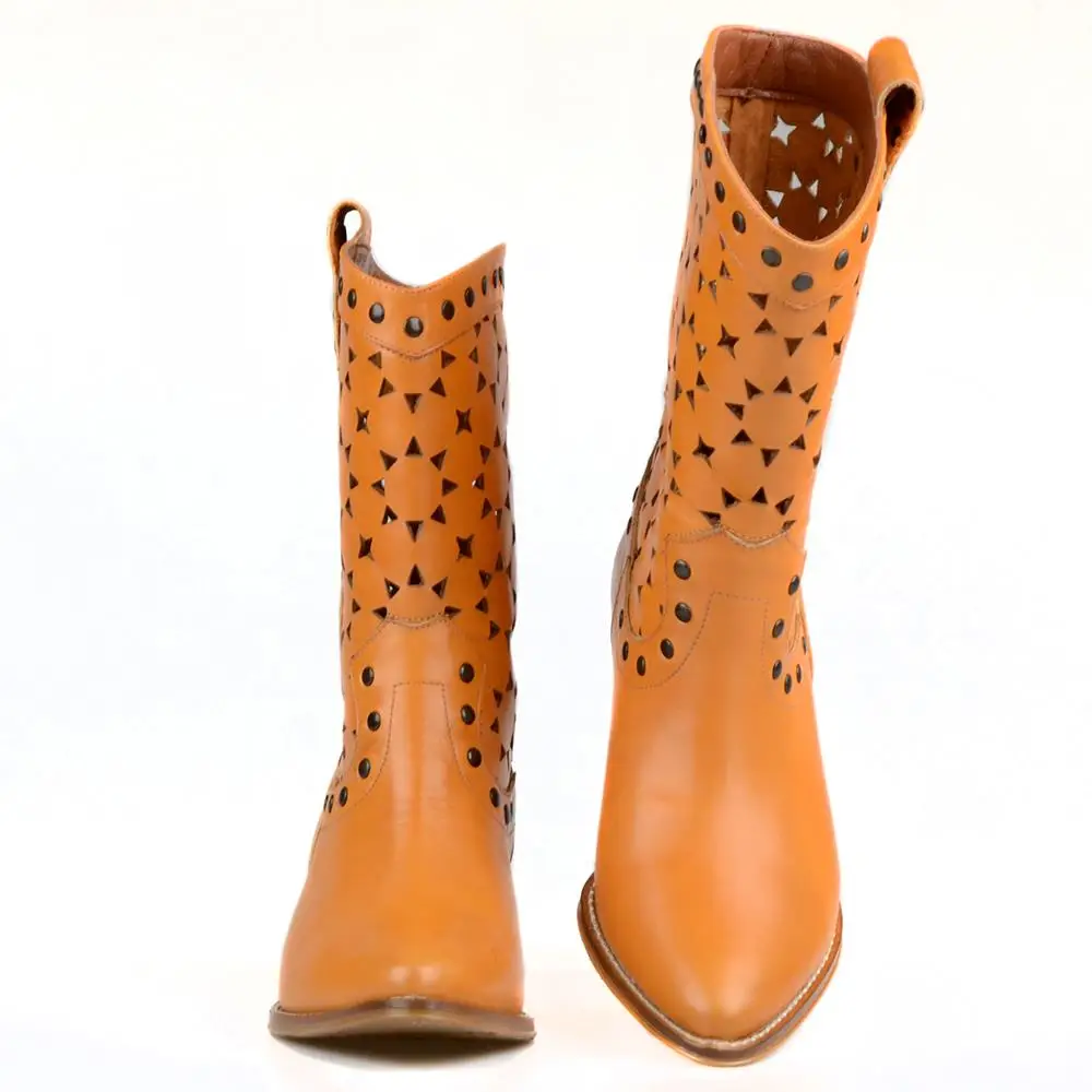FootCourt- Mustard Color Women Cowboy Boots Mid Calf Summer Boots Genuine Leather Pointed Toe Western Boots New Season Handcraft
FootCourt- Mustard Color Women Cowboy Boots Mid Calf Summer Boots Genuine Leather Pointed Toe Western Boots New Season Handcraft