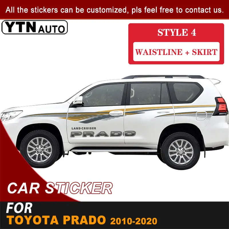 Для Toyota Prado FJ150 Land Cruiser 2010-2020 автомобильные наклейки Боковая дверь кузов тянущиеся цветы юбка цветная полоса графические виниловые наклейки
Для Toyota Prado FJ150 Land Cruiser 2010-2020 автомобильные наклейки Боковая дверь кузов тянущиеся цветы юбка цветная полоса графические виниловые наклейки