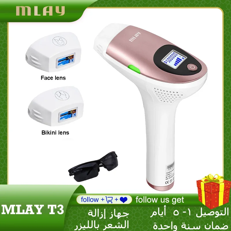 

MLAY T3 IPL Hair Removal Laser Epilator 500000 Flashes Home Use Depilador a Laser for Women Permanent Face Bikini Body Trimmer