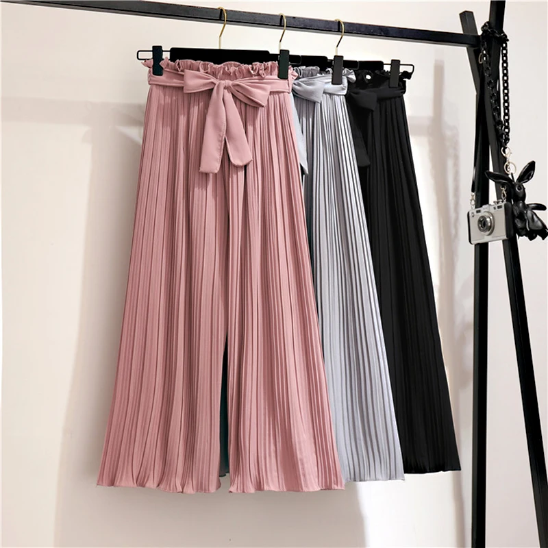 DASSWEI Fashion Chiffon Wide Leg Pants Women 2022 Summer Pleated Pants Female High Waist Loose Pants Bow Bandage Casual Trousers
DASSWEI Fashion Chiffon Wide Leg Pants Women 2022 Summer Pleated Pants Female High Waist Loose Pants Bow Bandage Casual Trousers