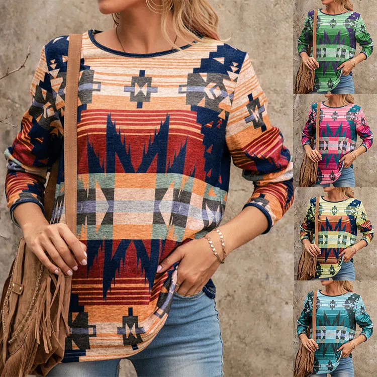 Top women's clothing 2022 spring new women's clothing ethnic style long-sleeved t-shirt women
Top women's clothing 2022 spring new women's clothing ethnic style long-sleeved t-shirt women