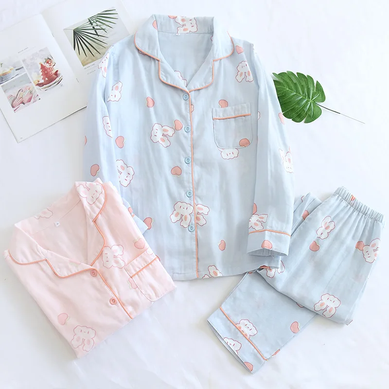 Pure Cotton Cartoon Pajamas Women's Spring and Summer 2022 New Long-sleeved Loose Cute Home Clothes 2-piece Suit Pijamas Women
Pure Cotton Cartoon Pajamas Women's Spring and Summer 2022 New Long-sleeved Loose Cute Home Clothes 2-piece Suit Pijamas Women