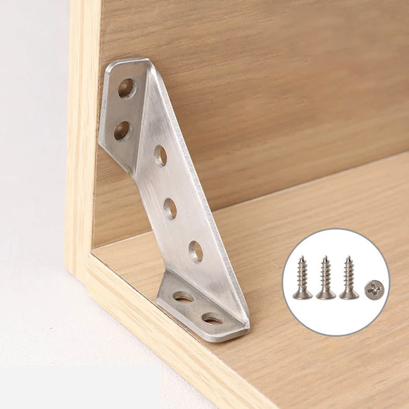 4PC Universal Triangle Support Furniture Corner Connector Frame Corner Bracket Stainless Steel Angle Fasten Screw Sturdy Durable
4PC Universal Triangle Support Furniture Corner Connector Frame Corner Bracket Stainless Steel Angle Fasten Screw Sturdy Durable