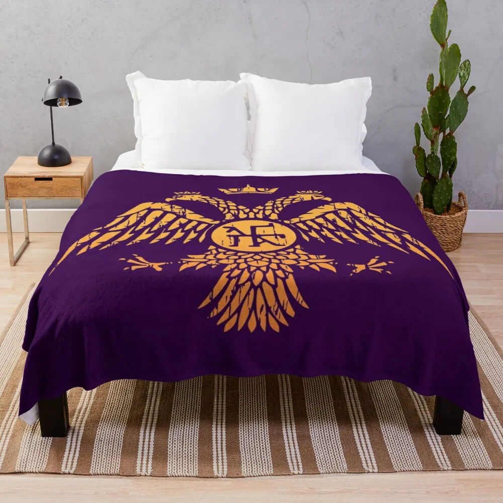 

Byzantine Eagle Symbol Flag Throw Blanket microfiber fabric thermal blankets for travel softest blanket furry blankets